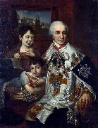 Vladimir Lukich Borovikovsky Portrait of count G.G. Kushelev with children Sweden oil painting artist